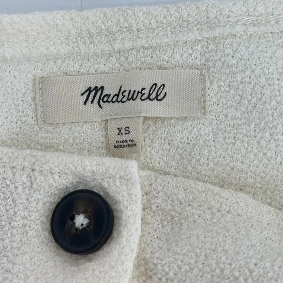 Madewell Jacquard Square-Neck Puff-Sleeve Top Antique Cream Size Extra Small - Picture 7 of 9